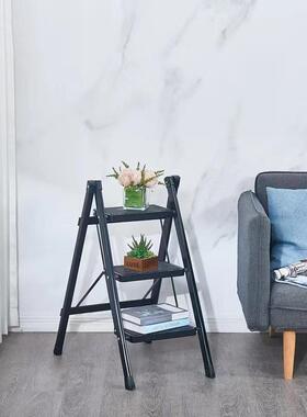 室内折字叠人梯家用小梯可子登HOQ高多功花架能梯凳