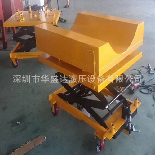 U型移动平台车60度旋转电动平台车脚踏液压升降车模具装卸车