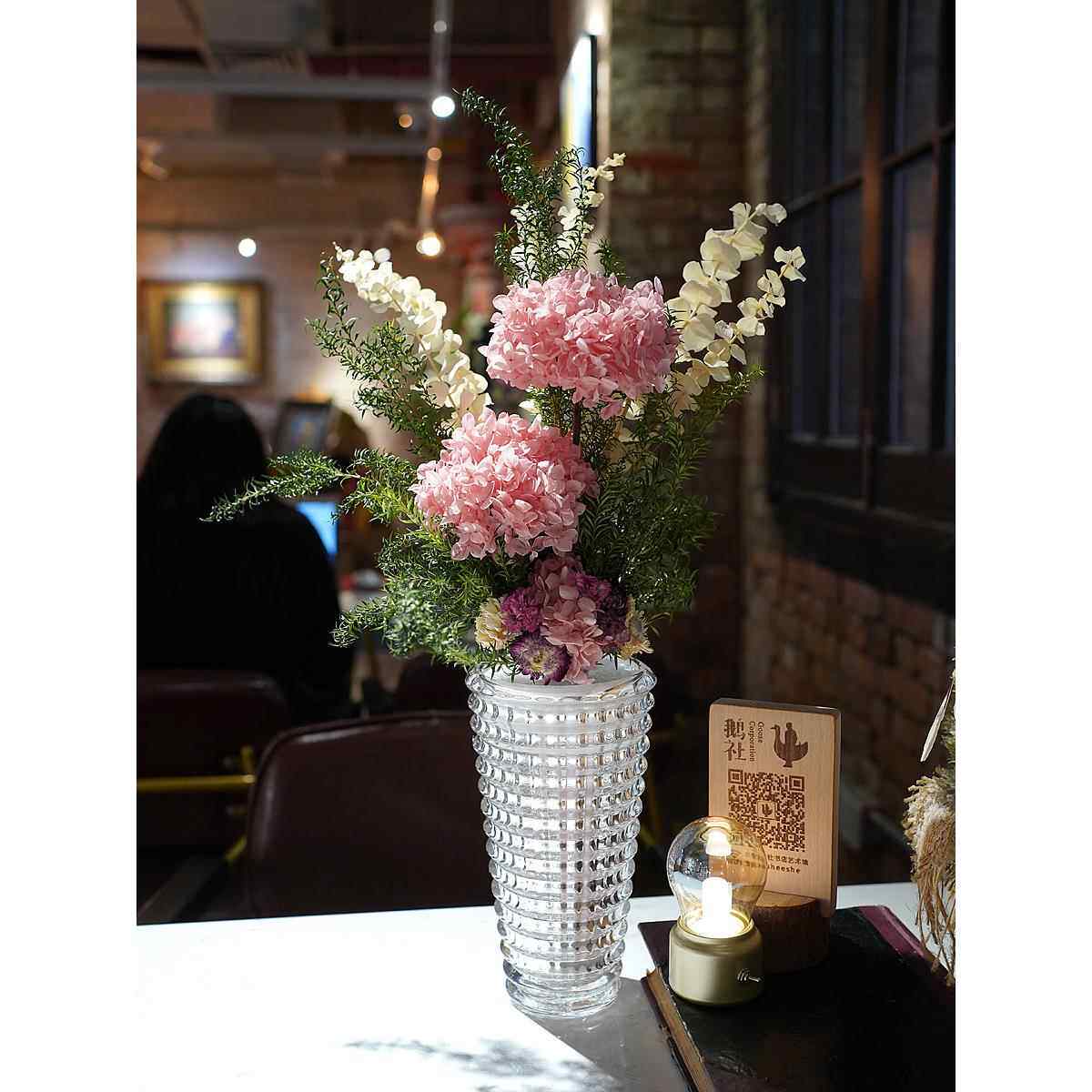 永生花绣球花尤加利叶餐桌轻奢干燥花花束大束混搭装饰摆饰客厅摆