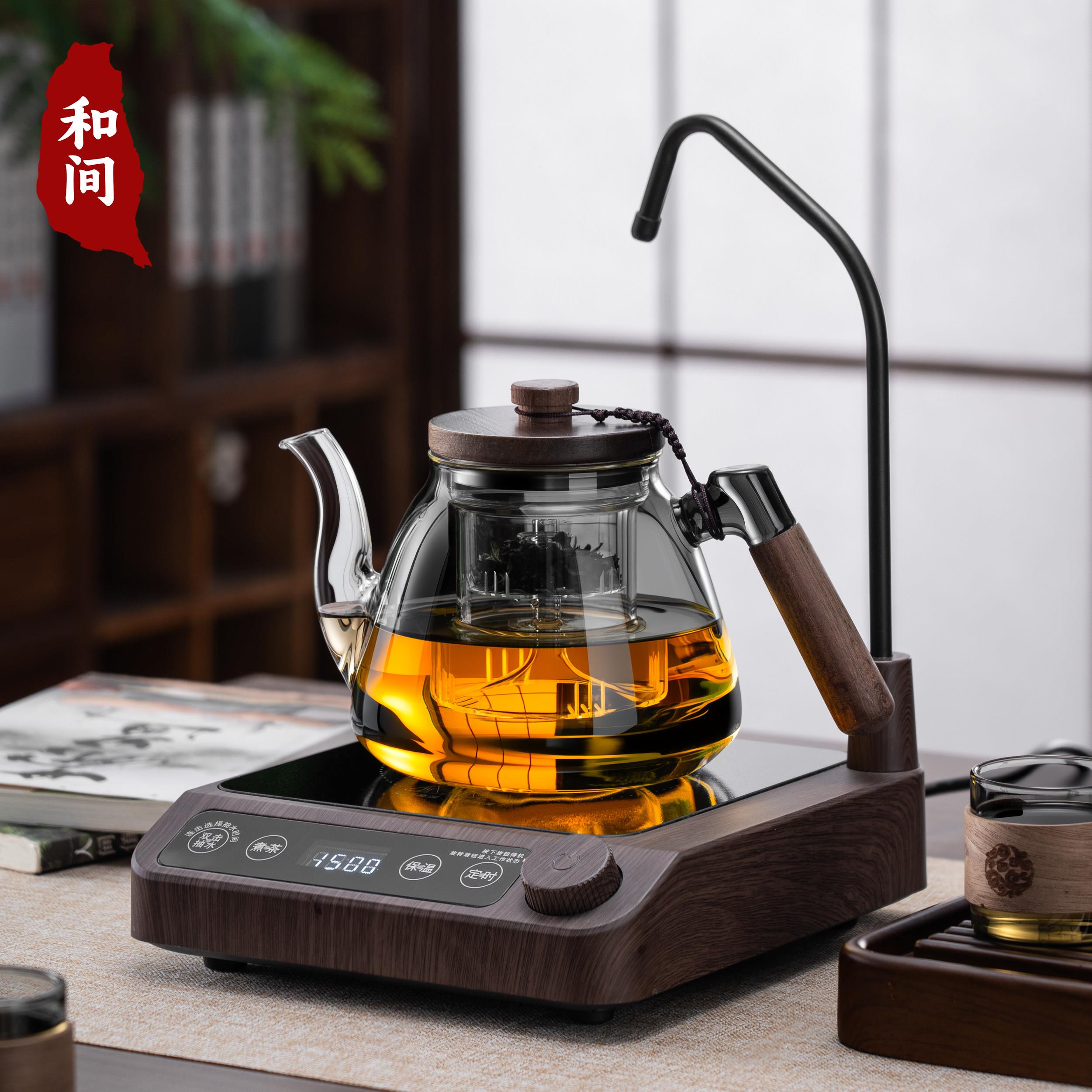 高档静音全自动上水电陶炉耐热加厚玻璃煮茶器抽水保温一体烧水壶