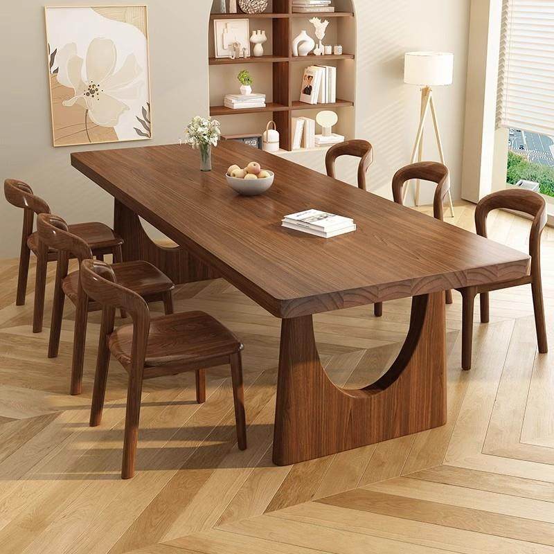 简约现代实木餐桌小户型家用长方形吃饭桌餐厅客厅大长书桌工作台