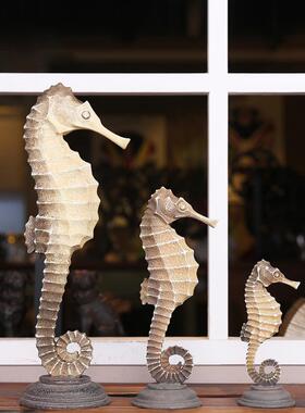 物海马CF111139饰摆件海洋动桌面摆件客厅厅书房办公室软装品树脂