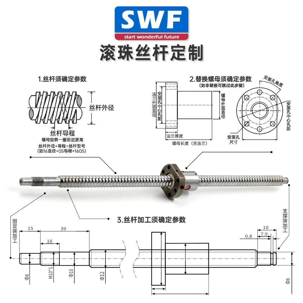 1605TBI互换SFU滚珠丝杆螺母16051612020005201055螺杆SFS丝杠SFE