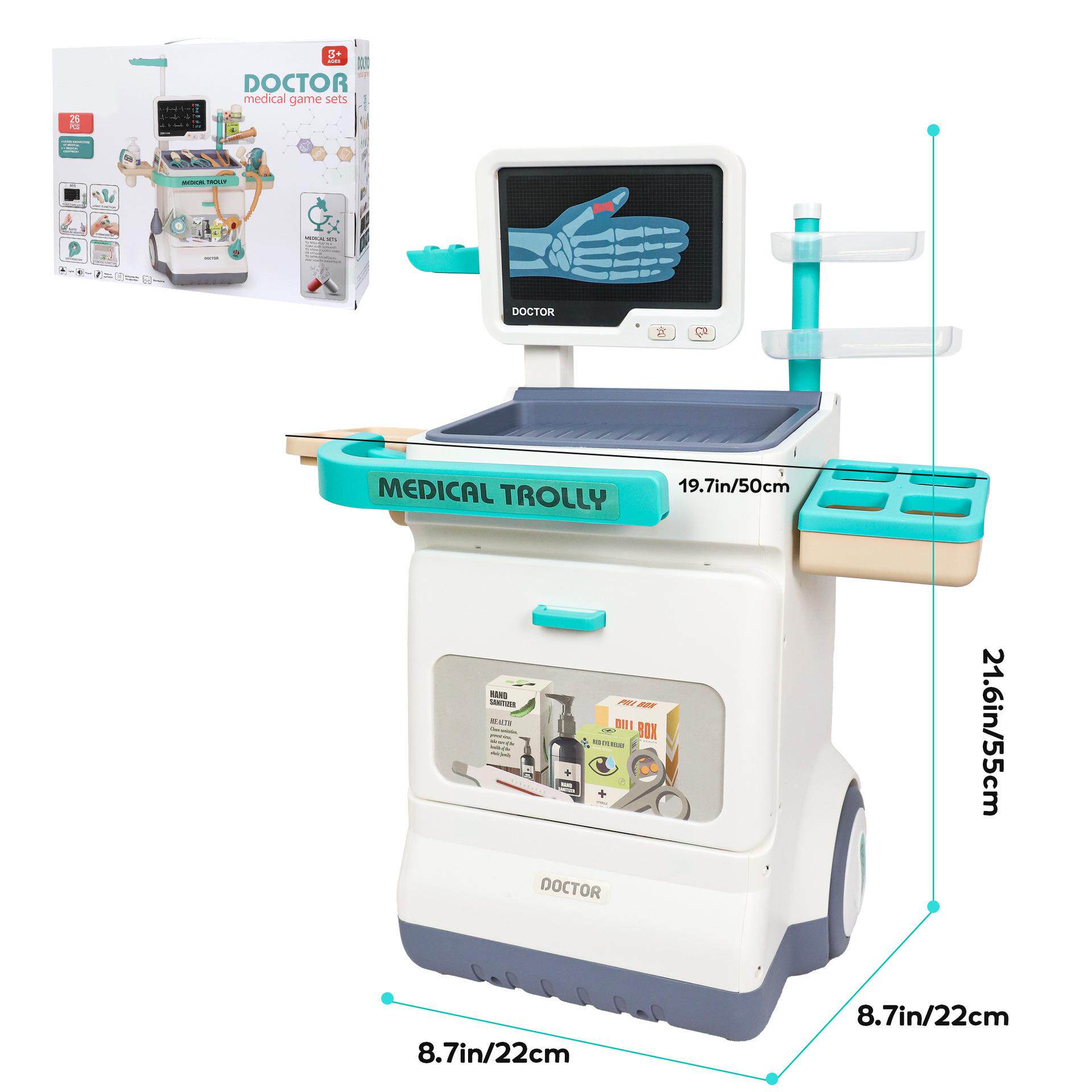 26 Piece Deluxe Doctor Kit for Kids Pretend Medical模仿套装