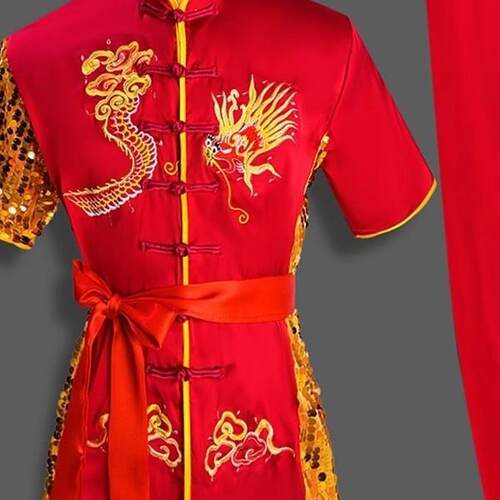 中国风彩服男女武术表演服装比赛练功演出服体考专用少儿太极竞赛