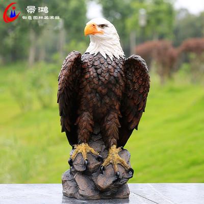 新款直销户外花园庭院动物雕塑仿真老鹰摆件景观鸟类雕模型树脂工