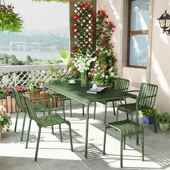 定制庭院户休外桌椅奶茶店花具园外家彩色露户全铝绿格天闲阳台餐