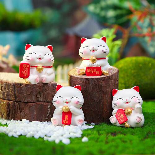 厂家新款桌面招財猫汽车摆件个性中控台公仔车载装饰品内饰品