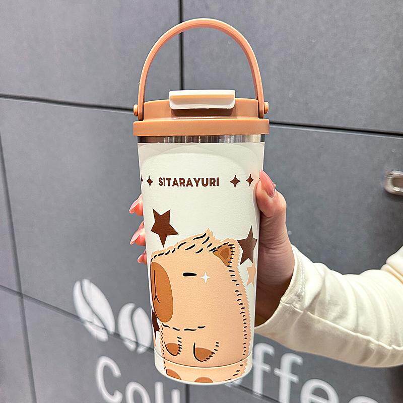 高颜值咖啡杯双饮杯女学生外出携带杯子2025新款随行杯保冷便携