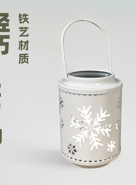新款圣诞铁艺小提灯雪花麋鹿装饰