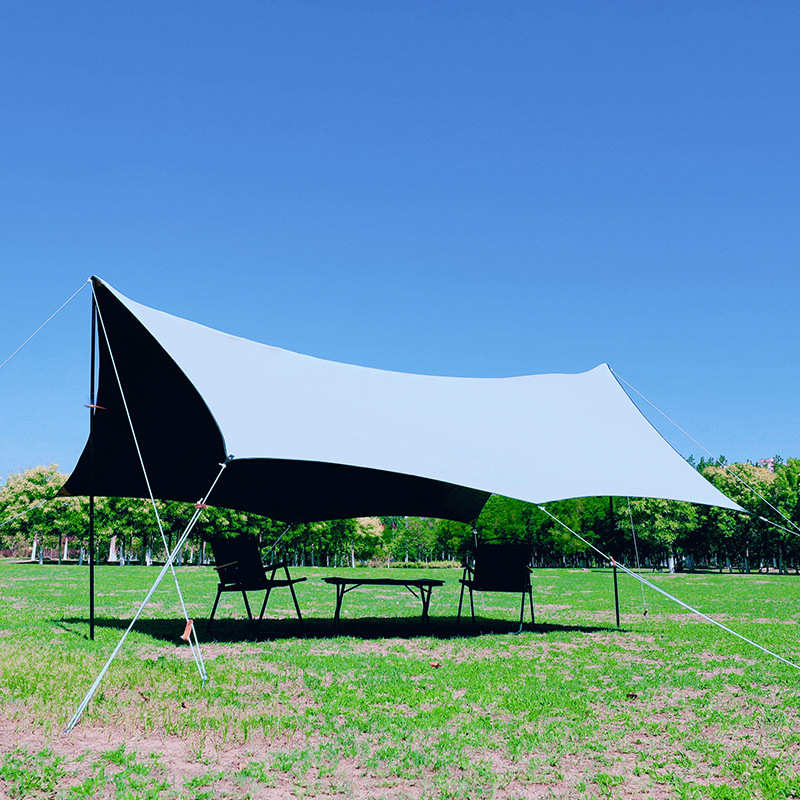 厂家直销黑胶天幕户外牛津布涤棉天幕露营帐篷防雨防晒天幕布沙滩