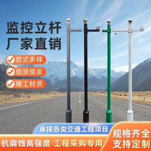 监控立杆2.5/3/3.5/4米户外安防立柱小区摄像监控杆