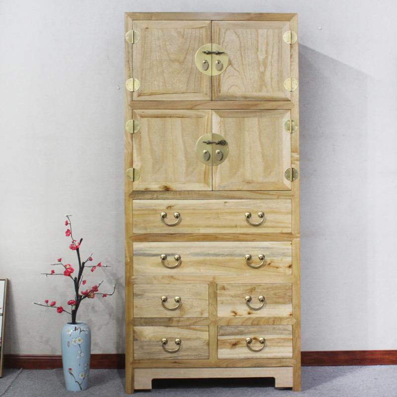 正品新中式多典香樟木实木高斗储柜客厅物柜简约古带门卧室斗柜子