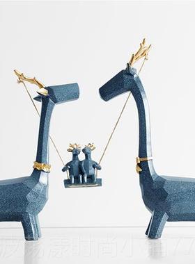 高档高级新婚礼物送新人轻闺奢蜜猫结婚件现代简约摆电视柜招财装