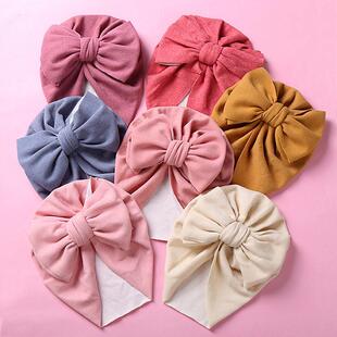 baby bowknot flannelette elastic pullover hat蝴蝶结套头帽婴