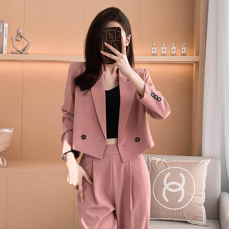 小个子西装套装女2025新款春秋款今年流行时尚减龄炸街西服两件套
