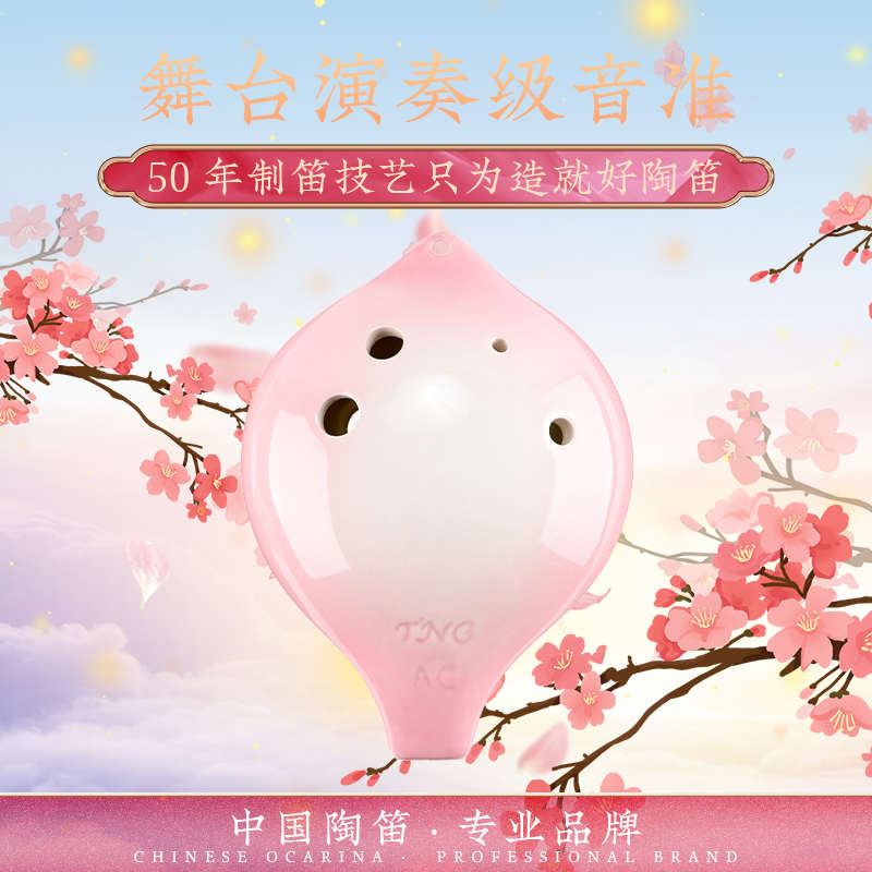tng陶笛6孔初学六孔陶笛乐器6孔专业陶笛儿童乐器初学者教材/星空