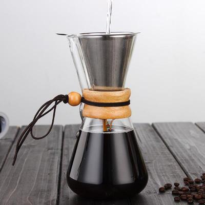 咖啡分享壶带不锈钢滤网chemax玻璃壶 咖啡过滤壶600ml手冲咖啡壶