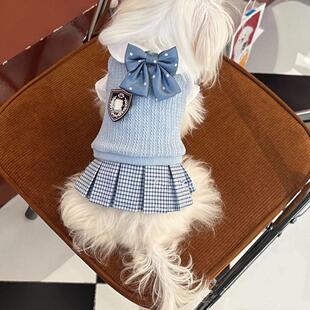 马尔济斯专用学院风衣服约克夏狗狗秋冬季冬天毛衣连衣裙子小体犬
