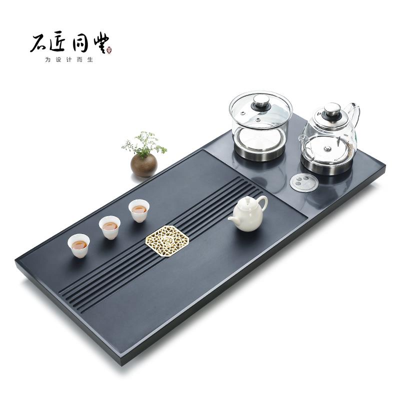 乌金石茶盘带电磁炉一体家用茶具套装茶台全自动上水烧水壶石