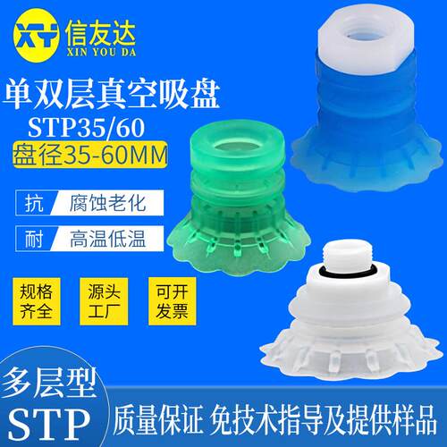 软包装袋STP35 WSC60 气动开袋真空吸嘴 机械手抓袋 薄型唇边吸盘