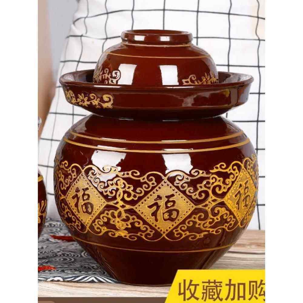 四川泡菜坛子家用陶瓷密封酸菜罐子老式腌菜缸泡菜缸母水厨房用品,厨房/烹饪用具,密封罐,淘宝优惠券,粉丝福利购,淘宝优惠卷
