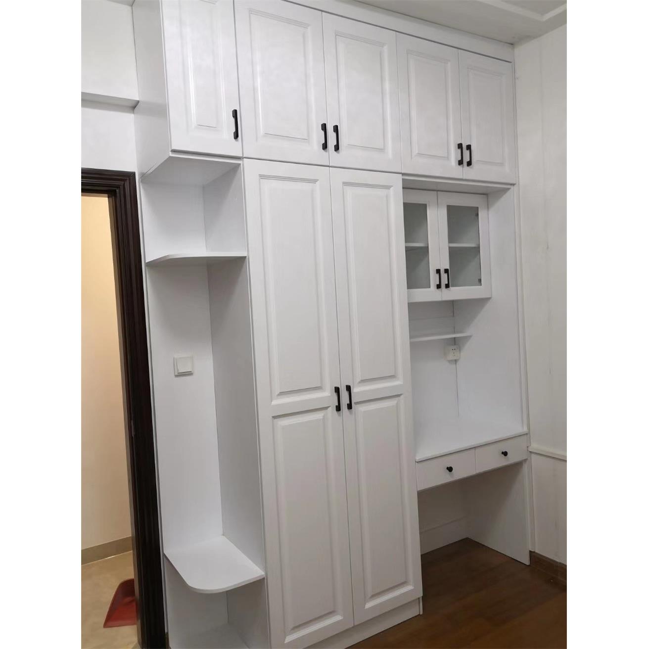 ft屋体实木CE家推拉门简约衣柜书桌一到顶全卧室整体橡木具转角柜
