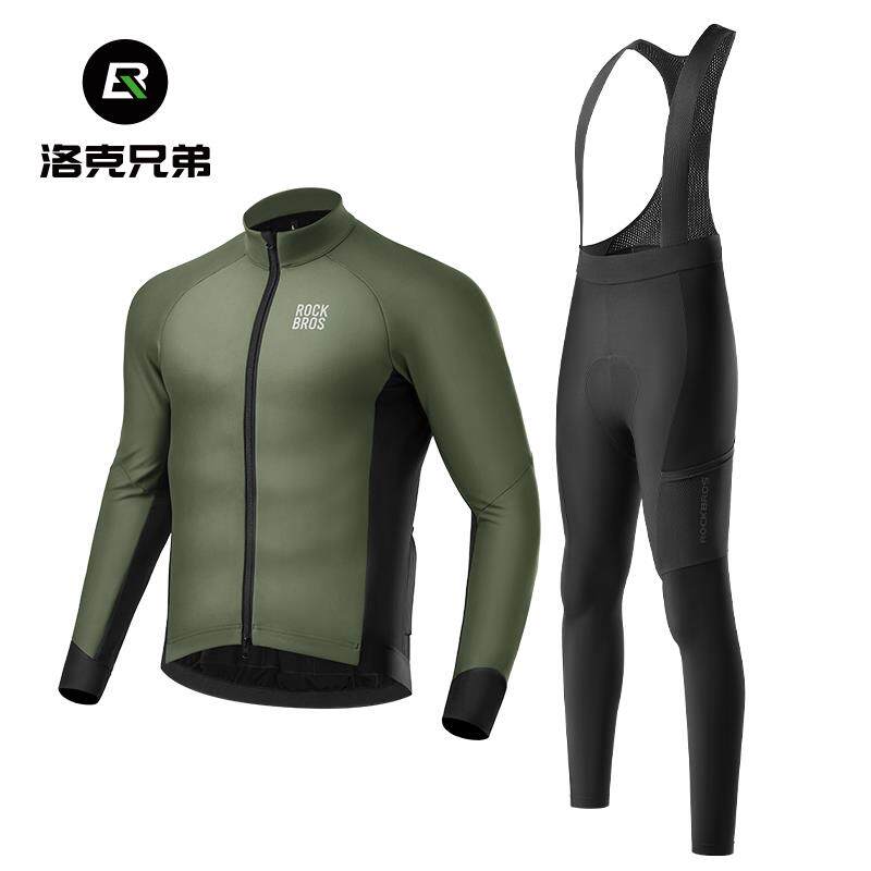 正品摇滚兄车自行上衣羊毛暖男子袖长裤户长外自行弟车运动服冬天