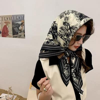 cm * cm Design Scarf Lady Shawl Printed Silk Felt Headscarf