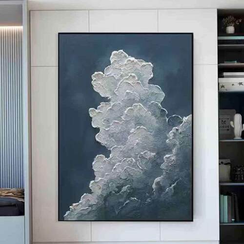 手简HNO绘肌理装饰画风景室客厅玄发关过道沙挂画抽象约体立现代