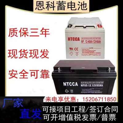 NTCCA恩科蓄电池NPG40-12/12V65A100A1A24A38A55A直流屏UPS消防应