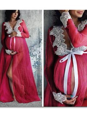 Women's mesh front slit jumpsuit, floor length dress