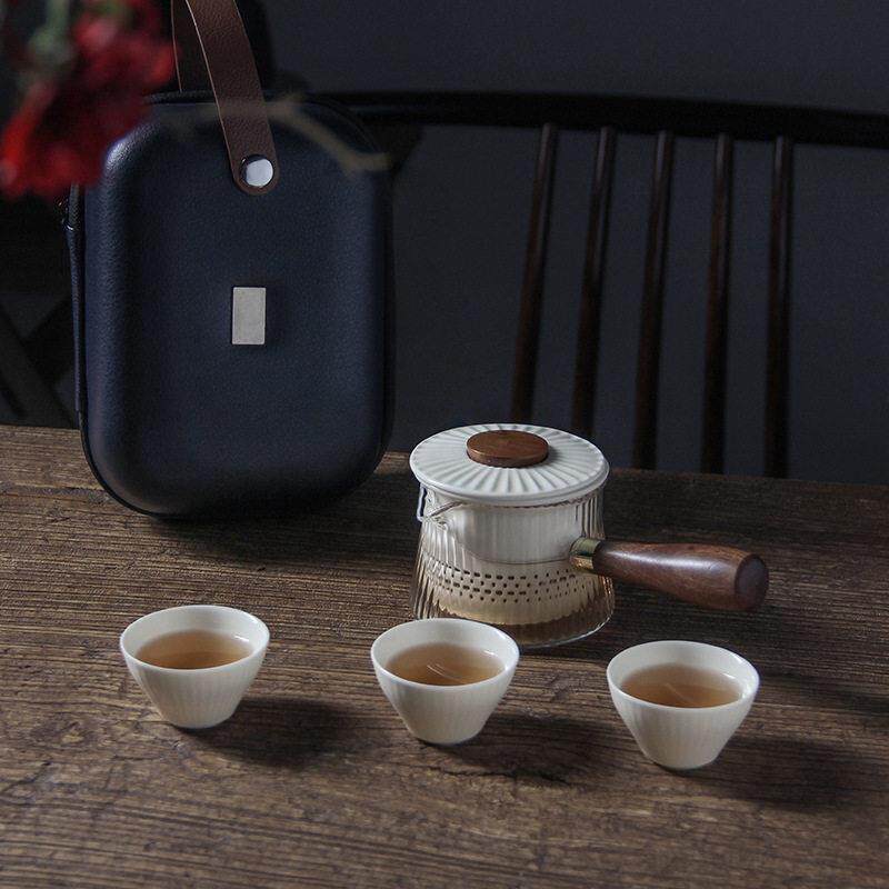 瓷都德化汝窑可携式旅行茶具小套装备简易户外包泡茶壶茶杯玻璃