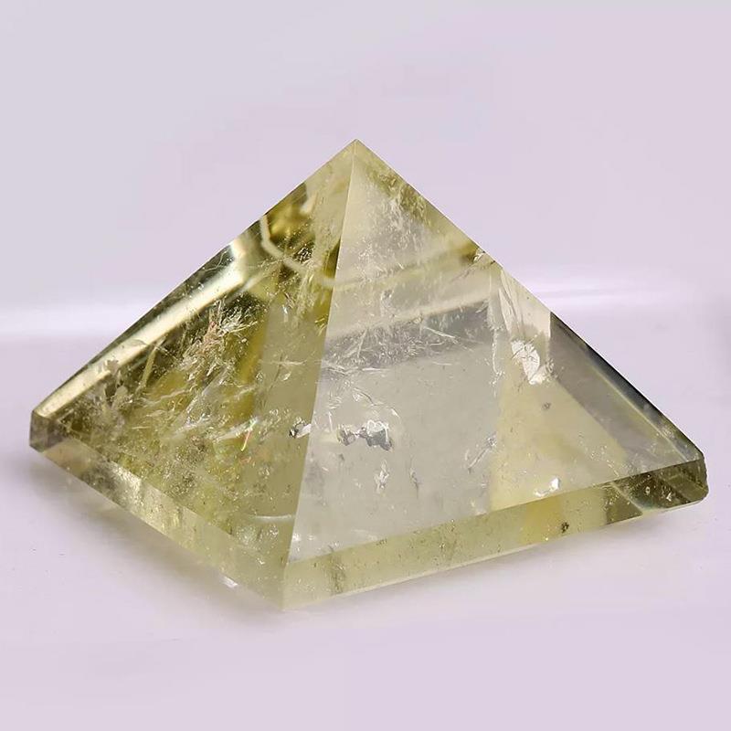 天然黄水晶能量塔巴西黄水晶金字塔家居摆件工艺品水晶金字塔