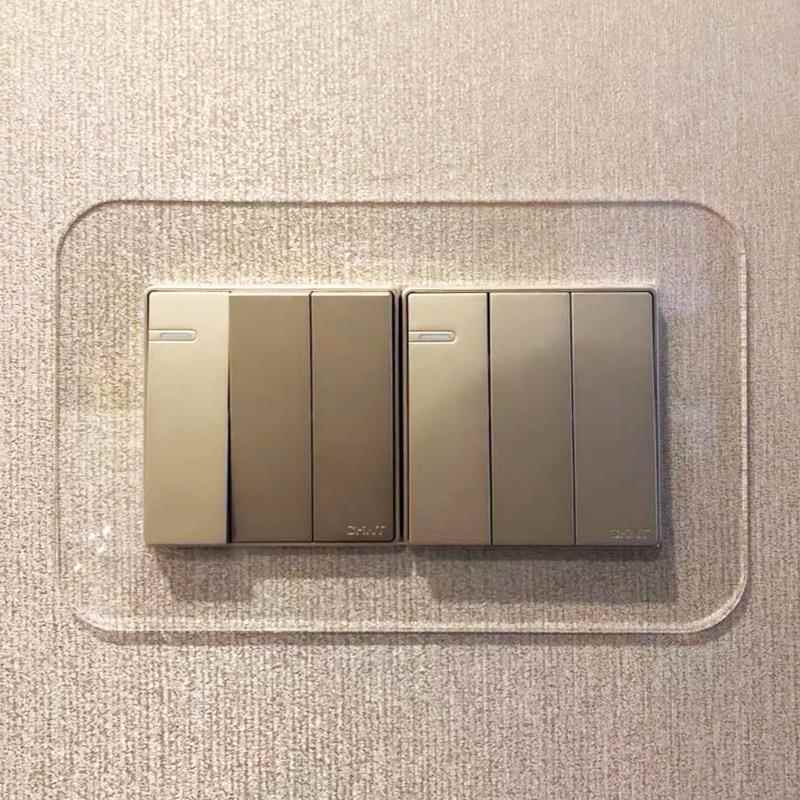 开关保护套亚开克明力开关亚克力开关边框套装饰墙贴简约插座透框
