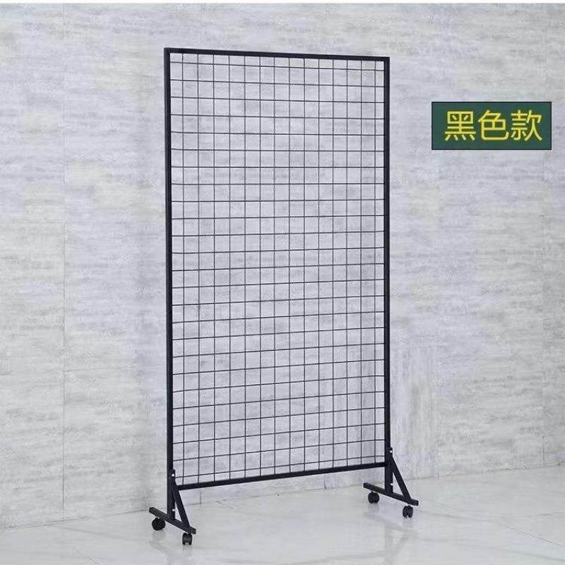 网格铁艺展示架幼儿园饰品画展置物架收纳移动折叠铁丝网落地架子