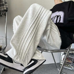 oversize裤子男秋冬加厚款美式复古运动卫裤情侣宽松阔腿休闲长裤