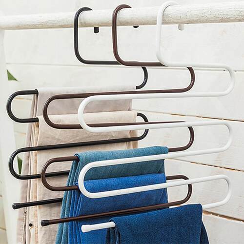 Multifunctional Iron Magic S-shaped Multi-layer Pants Hanger