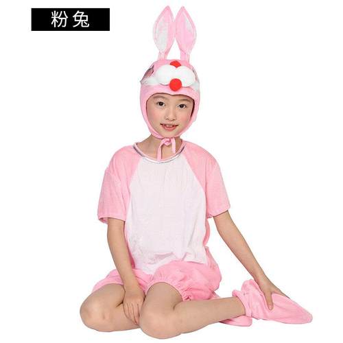 高档儿动物演出服童小小大兔子灰狼狐狸青蛙鸭子猴子老鼠表演服装