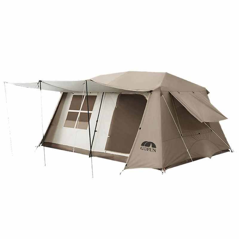 自动屋脊13平自动帐篷户外露营野营两室一厅过夜防雨帐篷全自动帐