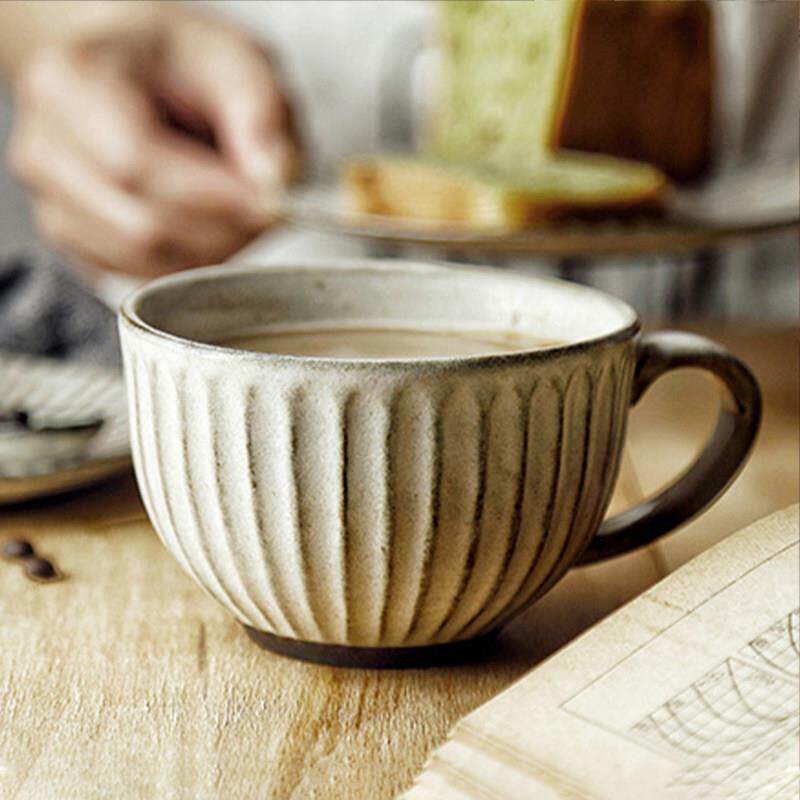 咖啡杯碟勺套装马克杯陶瓷覆古粗陶情侣水杯早餐牛奶浓缩拿铁杯子