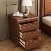 三床头柜实木斗柜卧室家用简约代现轻奢免安装 物床985边收抽纳储