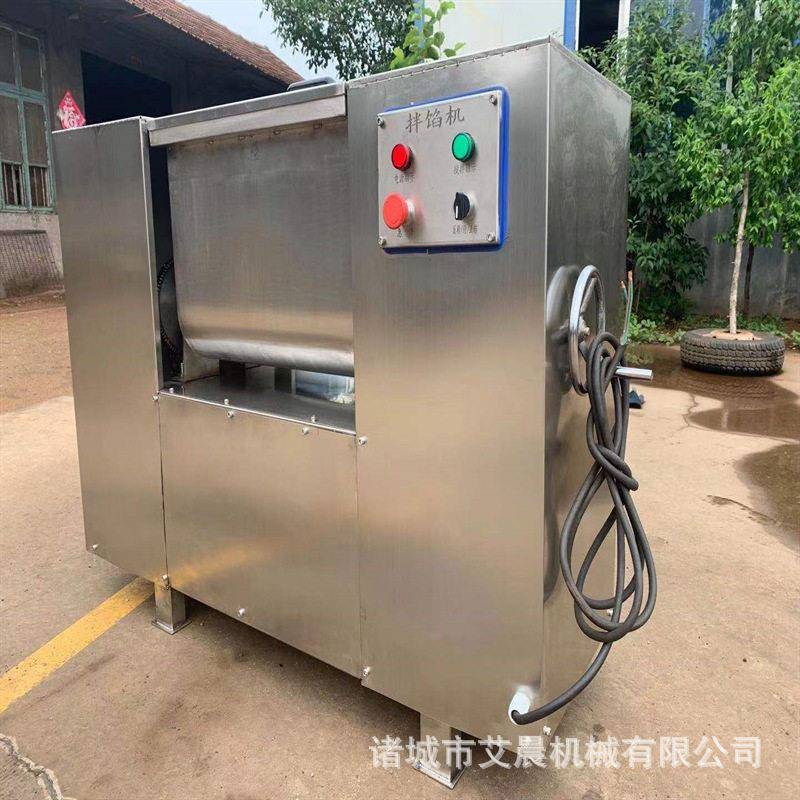 馄饨馅料搅拌设备真空拌馅机酱装物料混合拌馅机双绞龙拌馅机图片
