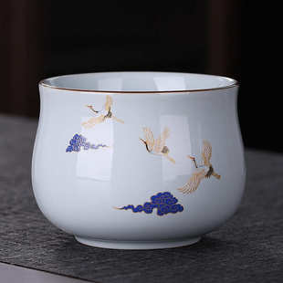 9WOR豪峰汝窑茶洗大号笔洗水盂洗茶碗陶瓷茶渣缸功夫茶具配件茶道