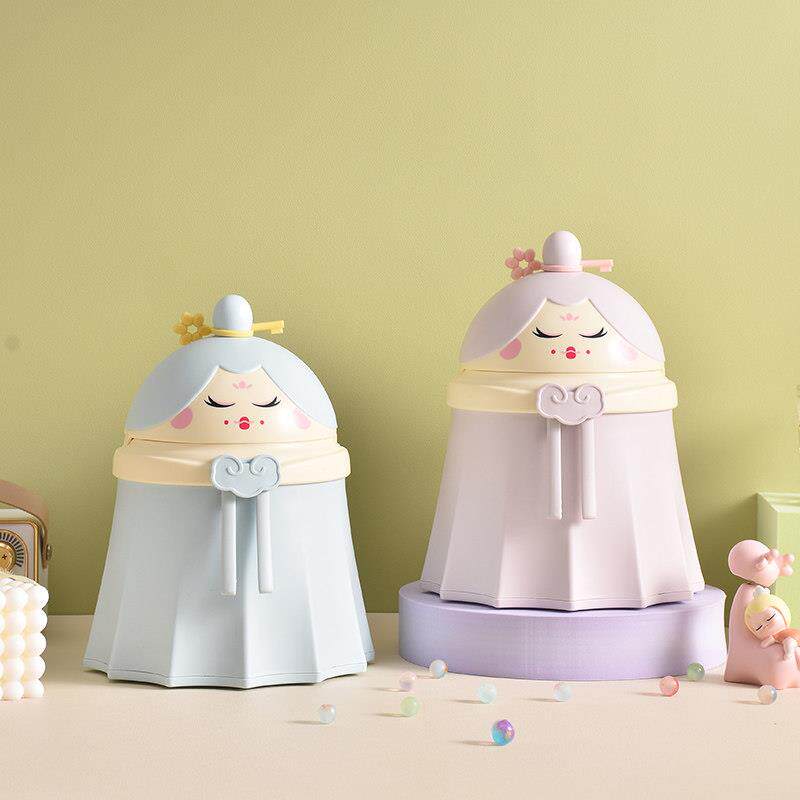 桌面垃圾桶可爱贵妃小垃圾桶家用学生迷你带盖子宿舍收纳桶垃圾袋