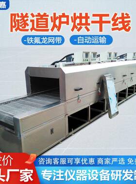 隧道炉烘干线不锈钢铁氟龙网带输送式烘干线温全自动食品隧道炉