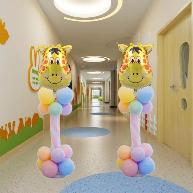 学校幼儿园毕业典礼气球拱门立柱卡通铝膜六一儿童节商城布置路引