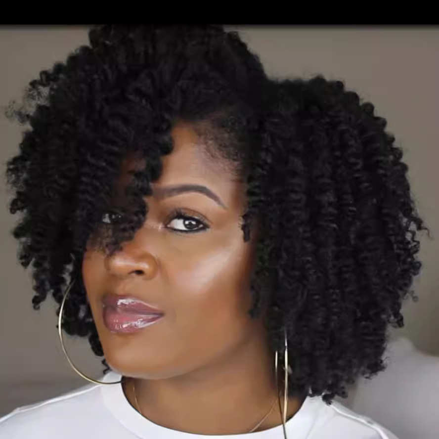 跨境电商非洲小卷假发wigs欧美假发女短发黑色蓬松爆炸头化纤头套