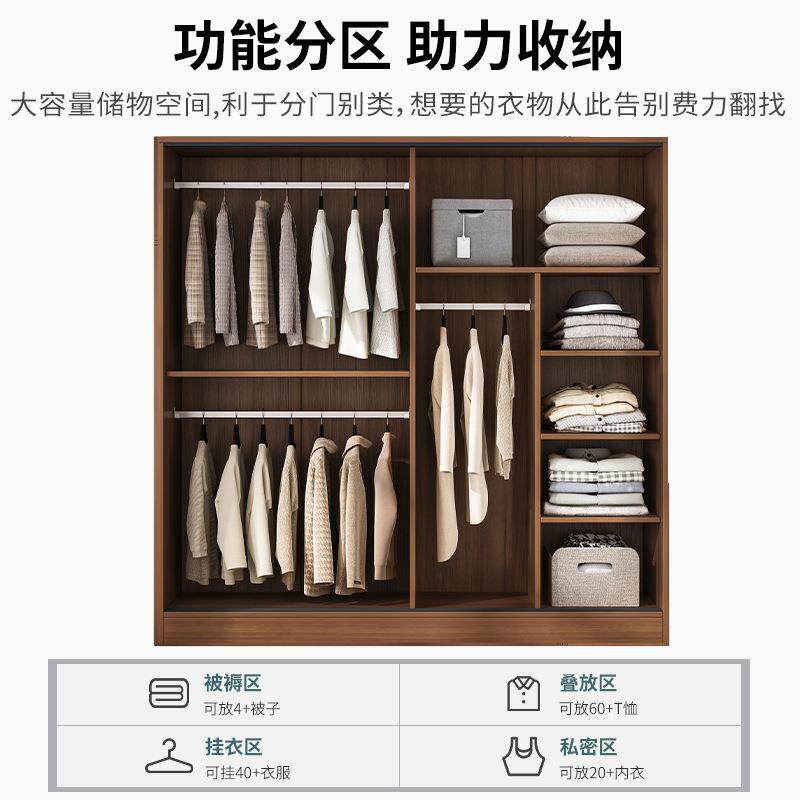 推用拉门衣柜M16C用卧室小家户型宿舍衣服收纳组柜子出租房简易装