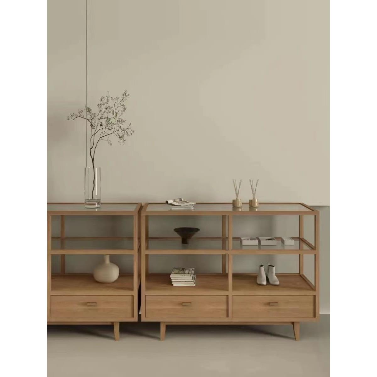 鸿昌木质玻璃展示柜饰品方格层柜珠宝玉器陈列柜中岛柜